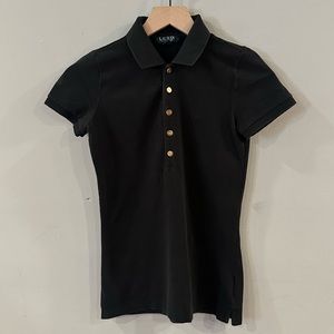Ralph Lauren gold button short sleeve polo